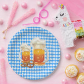 ブルーアンドホワイトウィズビールステインズオクトーバーフェスト ペーパープレート (パーティー)