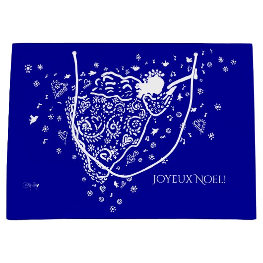 ブルーアンドホワイトエンジェル抱き枕 ラージペーパーバッグ (正面)