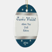 ブルーアンドホワイトカスタムWishlistオーナメント セラミックオーナメント (右)