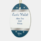 ブルーアンドホワイトカスタムWishlistオーナメント セラミックオーナメント (左)
