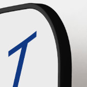 ブルーアンドホワイトカレッジチームカラーズモノグラム ピックルボールラケット (左詳細)