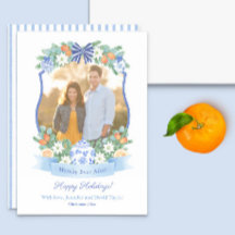 ブルーアンドホワイトシトラストゥール初めてのクリスマス写真