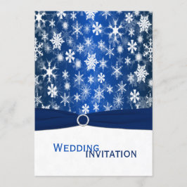 ブルーアンドホワイトスノーフレーク結婚式招待状 招待状