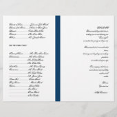 ブルーアンドホワイトスノーフレーク結婚式 プログラム (裏面)