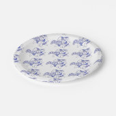 ブルーアンドホワイトダラホース紙プレート ペーパープレート (アングル)