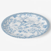 ブルーアンドホワイトトイレデジュイブライダルシャワー ペーパープレート (アングル)