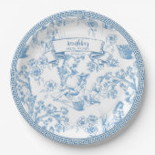 ブルーアンドホワイトトイレデジュイブライダルシャワー ペーパープレート (正面)
