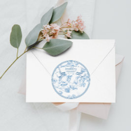 ブルーアンドホワイトトイレデジュイブライダルシャワー ラウンドシール