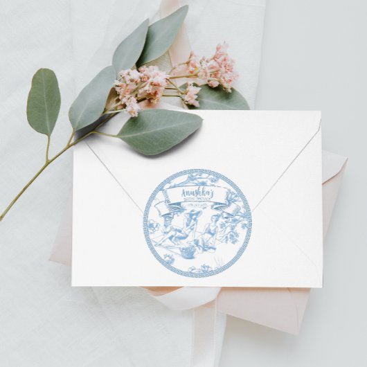 ブルーアンドホワイトトイレデジュイブライダルシャワー ラウンドシール