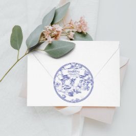 ブルーアンドホワイトトイレデジュイブライダルシャワー ラウンドシール