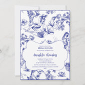 ブルーアンドホワイトトイレデジュイブライダルシャワー 招待状 (正面)