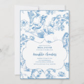 ブルーアンドホワイトトイレデジュイブライダルシャワー 招待状 (正面)