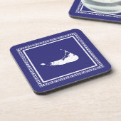 ブルーアンドホワイトナンタケットギリシャ鍵コースター コースター (左側)
