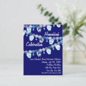 ブルーアンドホワイトハヌカーお祝い招待状 招待状 (スタンド正面)