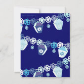 ブルーアンドホワイトハヌカーお祝い招待状 招待状 (裏面)