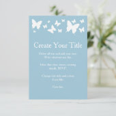 ブルーアンドホワイトバタフライ結婚式招待状 招待状 (スタンド正面)