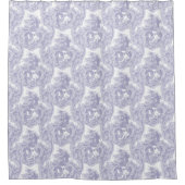 ブルーアンドホワイトバロックRococo Louis XV Pattern シャワーカーテン (正面)