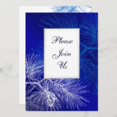 ブルーアンドホワイトパインカスタム招待状テンプレート 招待状 (正面/裏面)