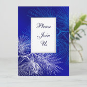 ブルーアンドホワイトパインカスタム招待状テンプレート 招待状 (スタンド正面)