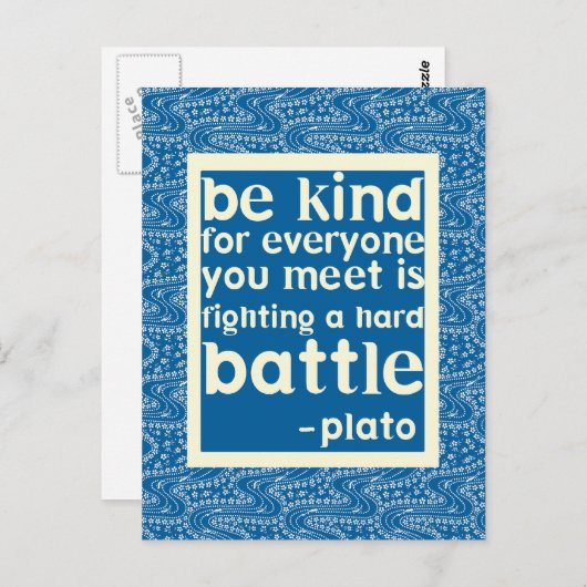 ブルーアンドホワイトビーやさしい引用文 ポストカード (正面/裏面)