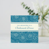 ブルーアンドホワイトブリデスメイドディナー招待状カード 招待状 (スタンド正面)