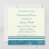 ブルーアンドホワイトブリデスメイドディナー招待状カード 招待状 (裏面)