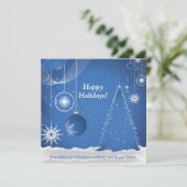 ブルーアンドホワイトホリデー招待状 招待状 (スタンド正面)