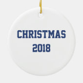 ブルーアンドホワイトボート航海のいかりオーナメント セラミックオーナメント (裏面)