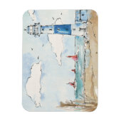 ブルーアンドホワイトライトハウス マグネット (縦)