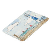 ブルーアンドホワイトライトハウス マグネット (左側)