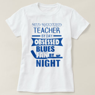 ブルーアンドホワイト先生ホッケーファン Tシャツ