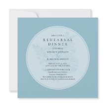 ブルーアンドホワイト結婚のリハーサルディナー招待状