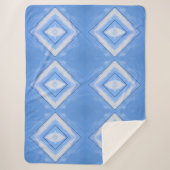 ブルーアンドホワイト絞り染めダイヤモンドボホシック シェルパブランケット (正面)