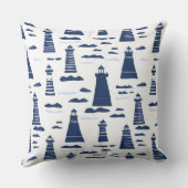 ブルーアンドホワイト航海のライトハウス装飾用クッション クッション (裏面)