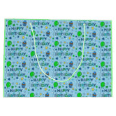 ブルーアンドライムグリーンボーイハッピーバースデー ラージペーパーバッグ (裏面)
