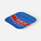 ブルーアンドレッドカスタム卒業紙プレート ペーパープレート (傾斜あり)