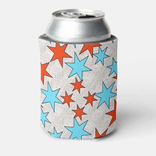 ブルーアンドレッドスタープリント 缶クーラー (缶裏面)