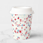 ブルーアンドレッドスノーフレークデザイン紙カップ 紙コップ (右)