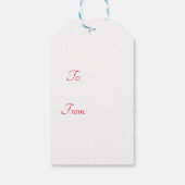 ブルーアンドレッドスノーフレークデザイン ギフトタグ (裏面)