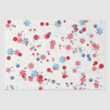 ブルーアンドレッドスノーフレークデザイン