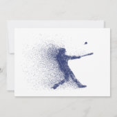 ブルーアンドレッドベースボール誕生日招待状 招待状 (裏面)