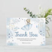 ブルーアンブレラテディベアベビー散布機 サンキューカード (スタンド正面)