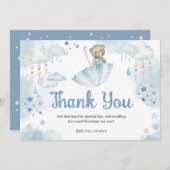 ブルーアンブレラテディベアベビー散布機 サンキューカード (正面/裏面)