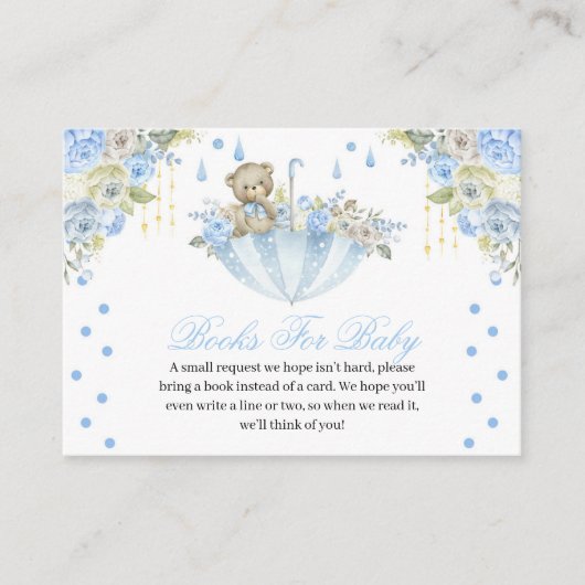 ブルーアンブレラテディベアベビー エンクロージャーカード (正面)