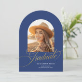 ブルーアーエレガントチフォト卒業発表 招待状 (スタンド正面)