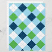 ブルーアーガイルグリーンベビースクラップブック紙 (正面/裏面)