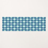 ブルーアーガイルヴィンテージパターン ヨガマット (正面(横))