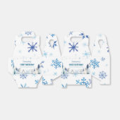 ブルーアークティックアニマルズウィンターバースデーパーティー フェイバーボックス (折り畳みなし)