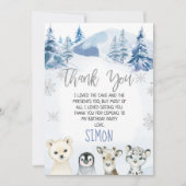 ブルーアークティックオーネダーランド誕生日サンキューカード 招待状 (正面)