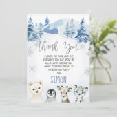 ブルーアークティックオーネダーランド誕生日サンキューカード 招待状 (スタンド正面)